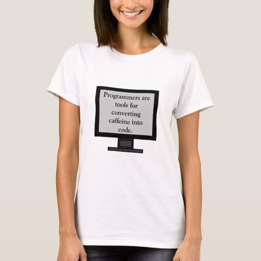 Caffeine in code, shirt voor vrouwen (Voorkant)