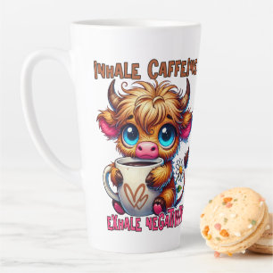 Caffeïne Inademen Negativiteit Uitademen Latte Mok