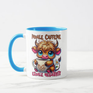 Caffeïne Inademen Negativiteit Uitademen Mok