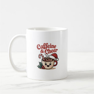 Caffeïne & Kerstmug   Grappig Kerstkado koffie Koffiemok