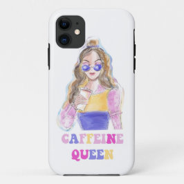 Caffeine koningin koffieover iPhone 11 hoesje