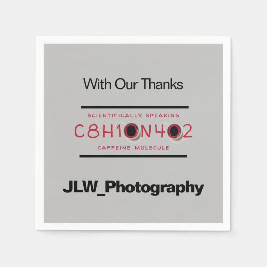 Caffeine Molecular Formula Promotion Coffee Servet (Voorkant)