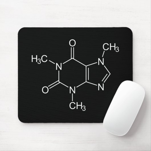 Caffeine Molecule Black Muismat (Met muis)