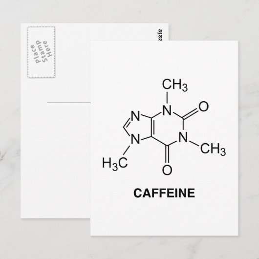 Caffeine Molecule Briefkaart (Voorkant / Achterkant)