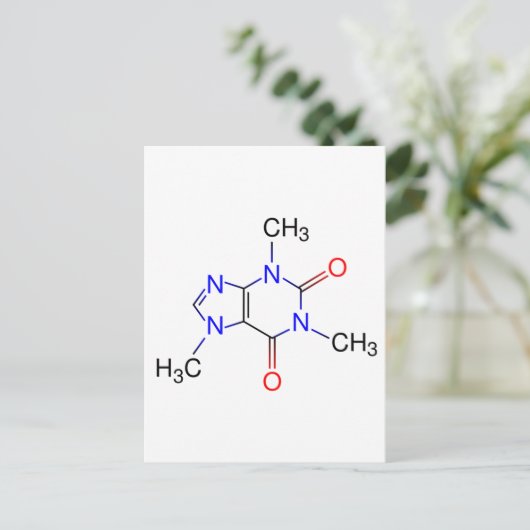 Caffeine Molecule Briefkaart (Staand voorkant)