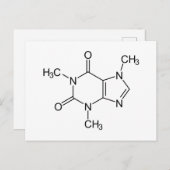 Caffeine Molecule Chemistry Coffee atomee Briefkaart (Voorkant / Achterkant)
