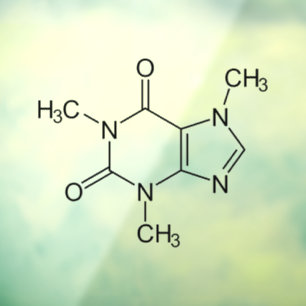 Caffeine Molecule Chemistry Coffee atomee Raamsticker