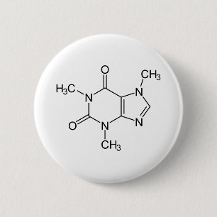 Caffeine Molecule Chemistry Coffee atomee Ronde Button 5,7 Cm