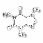 Caffeine Molecule Chemistry Coffee atomee Sticker (Voorkant)