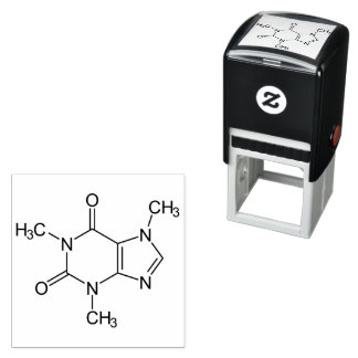 Caffeine Molecule Chemistry Coffee atomee Zelfinktende Stempel