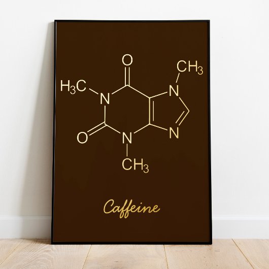 Caffeine Molecule Coffee Lovers Folie Afdrukken