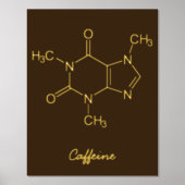 Caffeine Molecule Coffee Lovers Folie Afdrukken (Voorkant)