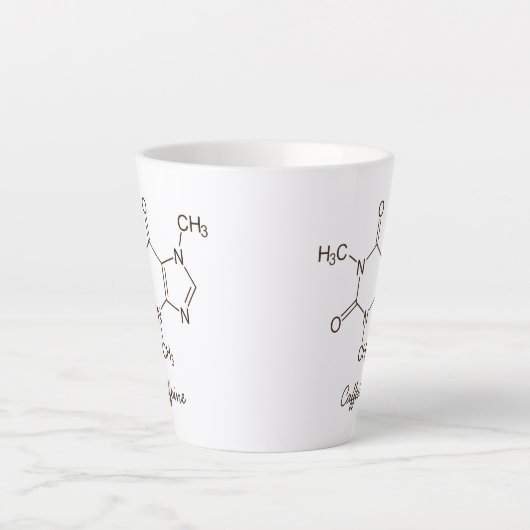 Caffeine Molecule Coffee Lovers Persoonlijk Latte Mok (Voorkant)
