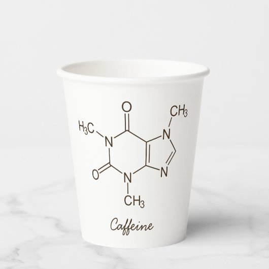Caffeine Molecule Coffee Lovers Persoonlijk Papieren Bekers (Voorkant)