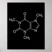 Caffeine Molecule Coffee Lovers Poster (Voorkant)