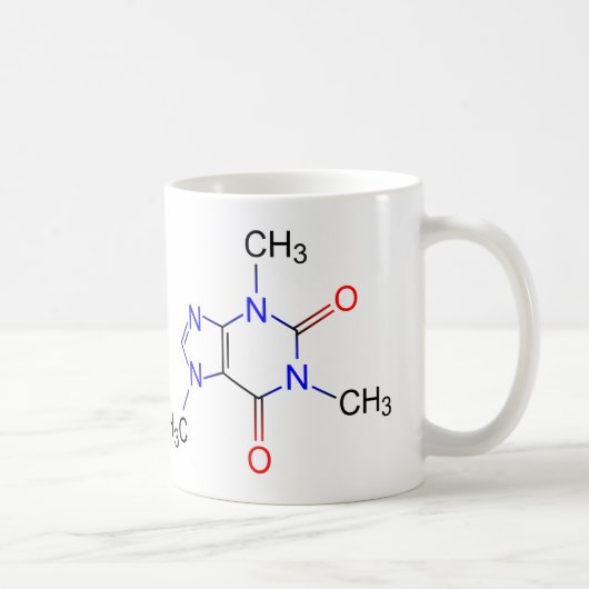 Caffeine Molecule Coffee Mok (Rechts)