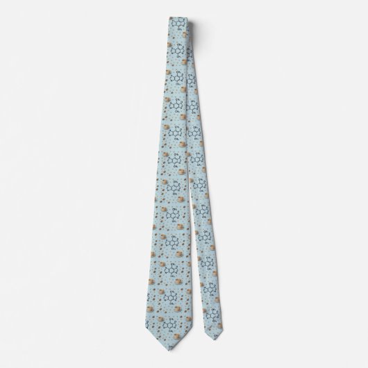 Caffeine Molecule & Coffee Pattern Necktie Stropdas (Voorkant)