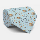Caffeine Molecule & Coffee Pattern Necktie Stropdas (Opgerold)