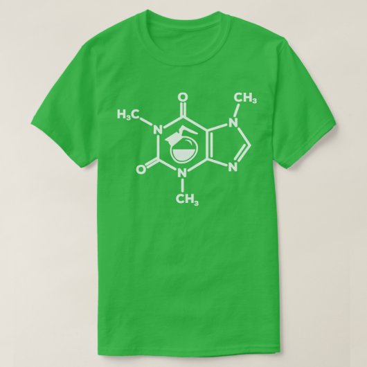 Caffeine Molecule Coffee Pot Lovers Formule Funny T-shirt (Design voorkant)