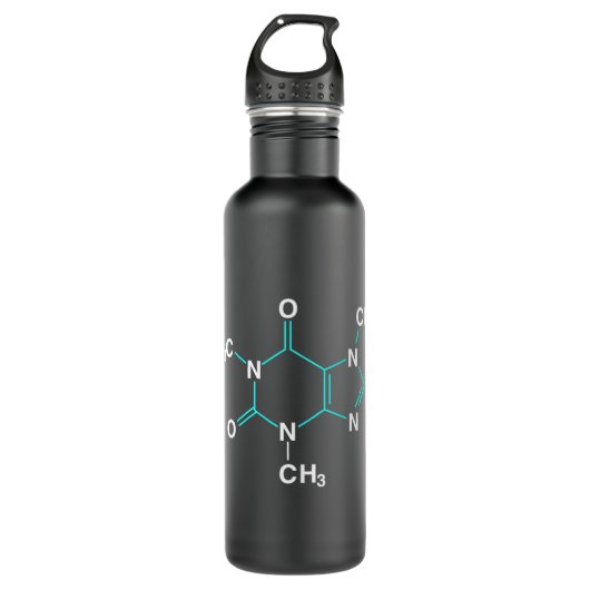 Caffeine Molecule - Funny Coffee Chemistry Pullove Waterfles (Voorkant)