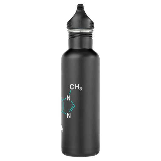 Caffeine Molecule - Funny Coffee Chemistry Pullove Waterfles (Rechts)