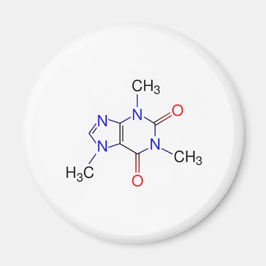 Caffeine Molecule Magneet (Voorkant)