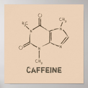 Caffeine Molecule Poster