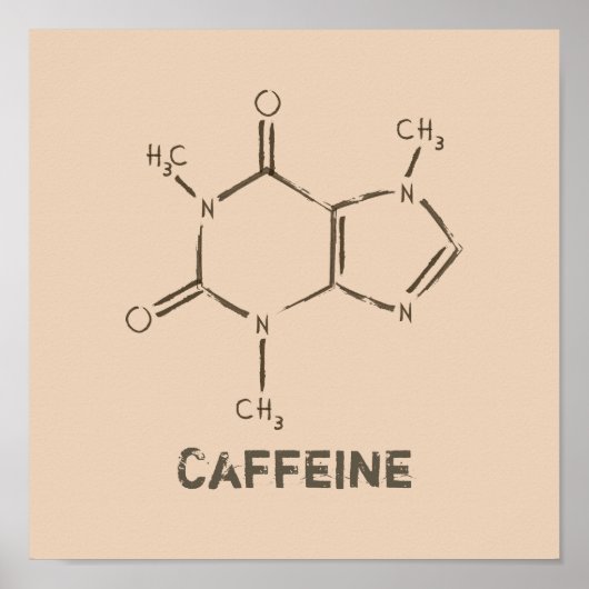 Caffeine Molecule Poster (Voorkant)
