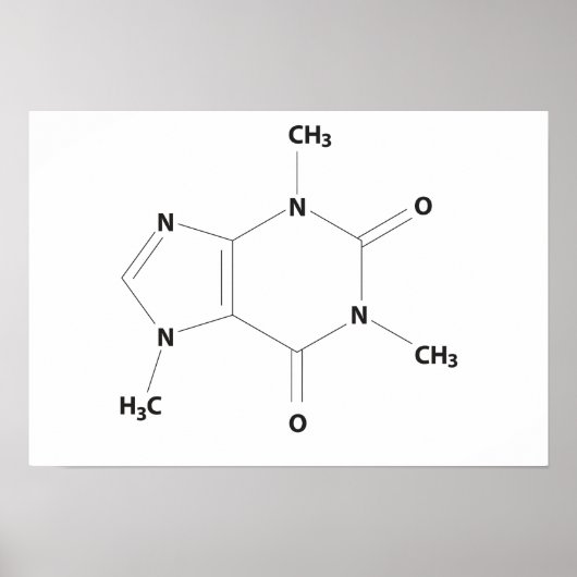 Caffeine Molecule Poster (Voorkant)