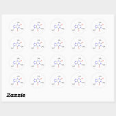 Caffeine Molecule Ronde Sticker (Vel)