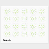 Caffeine Molecule Ronde Sticker (Vel)