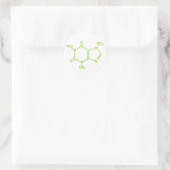 Caffeine Molecule Ronde Sticker (Tas)