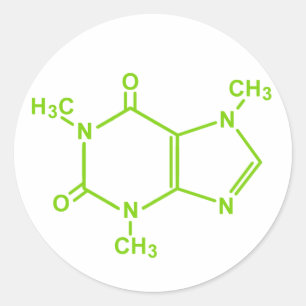 Caffeine Molecule Ronde Sticker