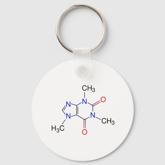 Caffeine Molecule Sleutelhanger (Voorkant)