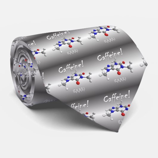 Caffeine Molecule Stropdas - zwart/wit (Opgerold)