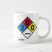 Caffeine-NFPA-veiligheidslabel Extra Grote Mok (Rechts)