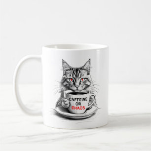 Caffeïne Of Chaos Kat Koffie Liefhebber Mok