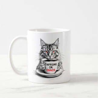 Caffeïne Of Chaos Kat Koffie Liefhebber Mok