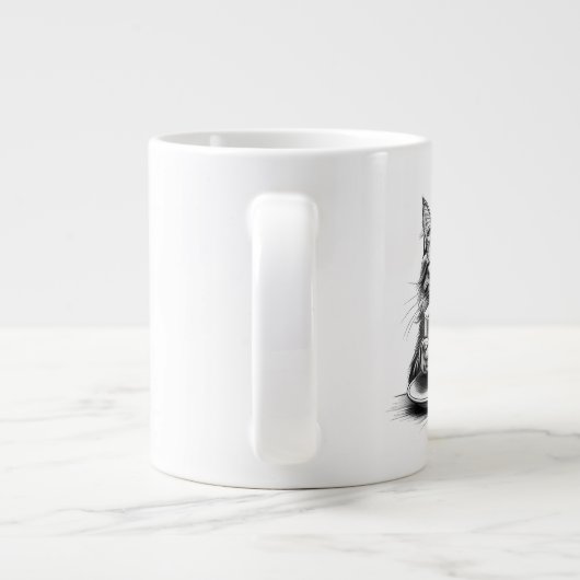 Caffeine Or Chaos Cat Coffee Lover  Extra Grote Beker (Achterkant)