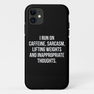 Caffeine, Sarcasme, Lifgewicht, Gedachten - Gym iPhone 11 Hoesje
