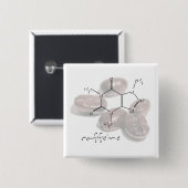 Caffeïnebonen Vierkante Button 5,1 Cm (Voorkant /achterkant)