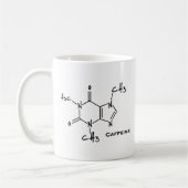Caffiene-molecuul (chemische structuur) koffiemok (Links)