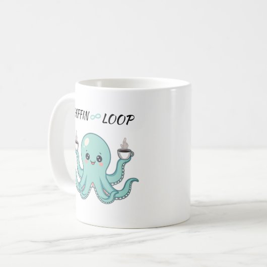 Caffin Loop Kawaii Coffee Mug – Octopus Cute (Devant gauche)