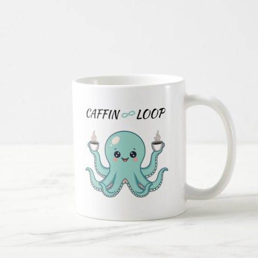 Caffin Loop Kawaii Coffee Mug – Octopus Cute  (Droite)