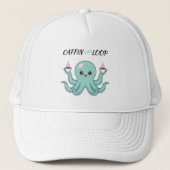 Caffin Loop Kawaii Hat - Cute Octopus Coffee Trucker Pet (Voorkant)