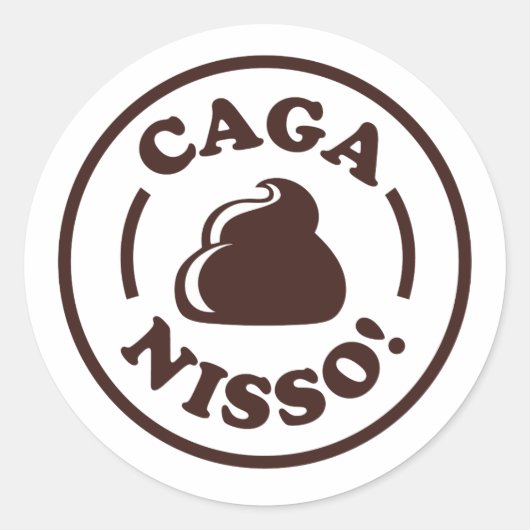 Caga Nisso! Ronde Sticker (Voorkant)
