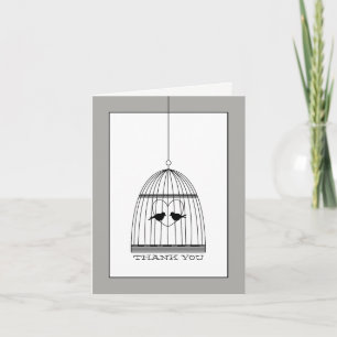 Cage à oiseaux à coeur vintage Mariage Merci