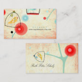 Cage Bird poppies Carte de visite vintage (Devant / Derrière)