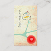 Cage Bird poppies Carte de visite vintage (Dos)