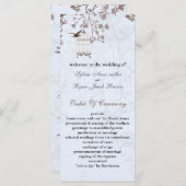 cage d'oiseau bleu floral, programmes de mariage i (Devant / Derrière)